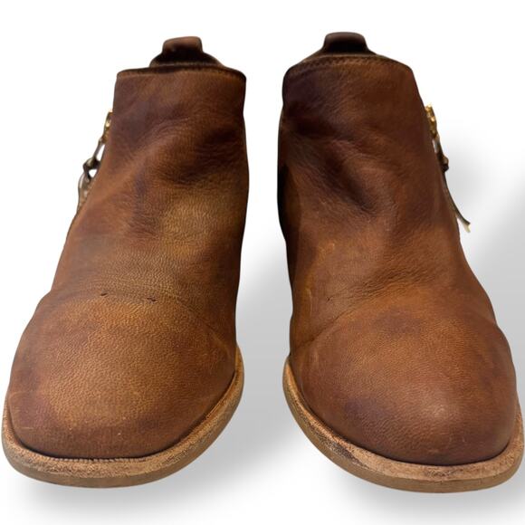 UGG Chestnut Suede Leather Glee Zipper Fringe Tassel Ankle Booties 9.5 - Picture 8 of 13